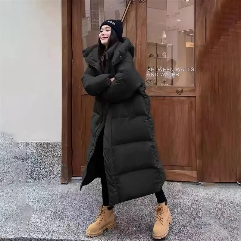 2024 Women Cotton Padded Jacket Korean Lady Long Styles Puffer Coat Autumn Winter Female Loose Thicken Warm Parkas Clothes