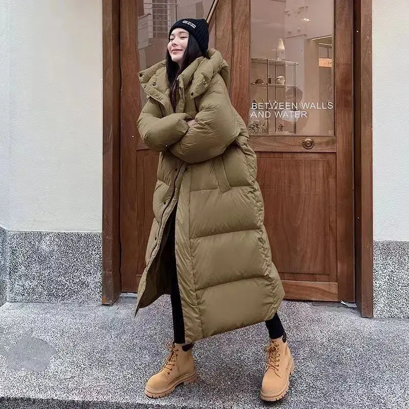 2024 Women Cotton Padded Jacket Korean Lady Long Styles Puffer Coat Autumn Winter Female Loose Thicken Warm Parkas Clothes
