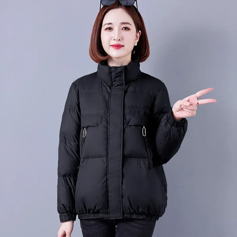 Plus Size Winter Thickened Fashionable Women's down Jacket Lightweight Casual Outerwear Warm Long Sleeve Coat for Cold Weather
