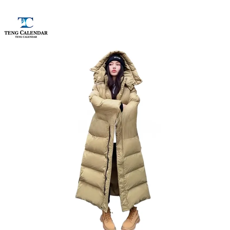 Winter Cotton Jacket, Korean Version Long To Ankle A-line Loose Hooded Down Cotton Jacket, Women's 2024 New Model