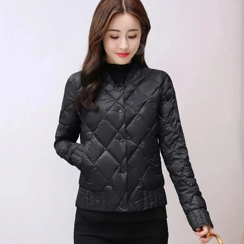 Thin light Down Cotton Jacket Female Short Coat Autumn Parkas New Women's Winter Stand Collar Warm Cotton Jacket