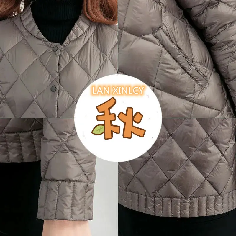 Thin light Down Cotton Jacket Female Short Coat Autumn Parkas New Women's Winter Stand Collar Warm Cotton Jacket