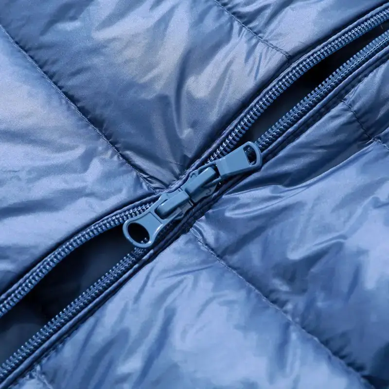 Hoody Long White Duck Down Coat Autumn Winter Portable Hooded Puffer Down Jacket Women Casual Double Zipper Windproof Thin Light