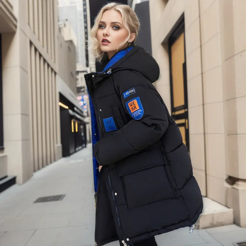 Double-sided Wear Down Cotton Parkas Jacket Female Winter Long Padded Jacket 2023 Korean Version of Loose BF Parkas Jacket