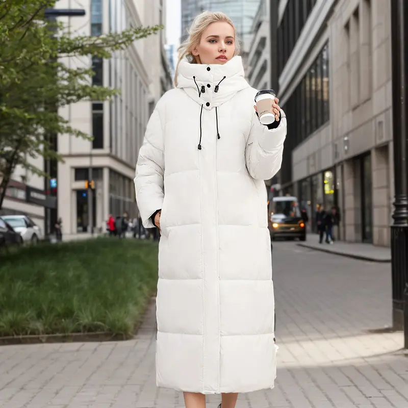 2025 Winter New Down Cotton Parkas Padded Jacket Female X-Long Over The Knee Large Quilt Loose Parkas Coat Padded Jacket