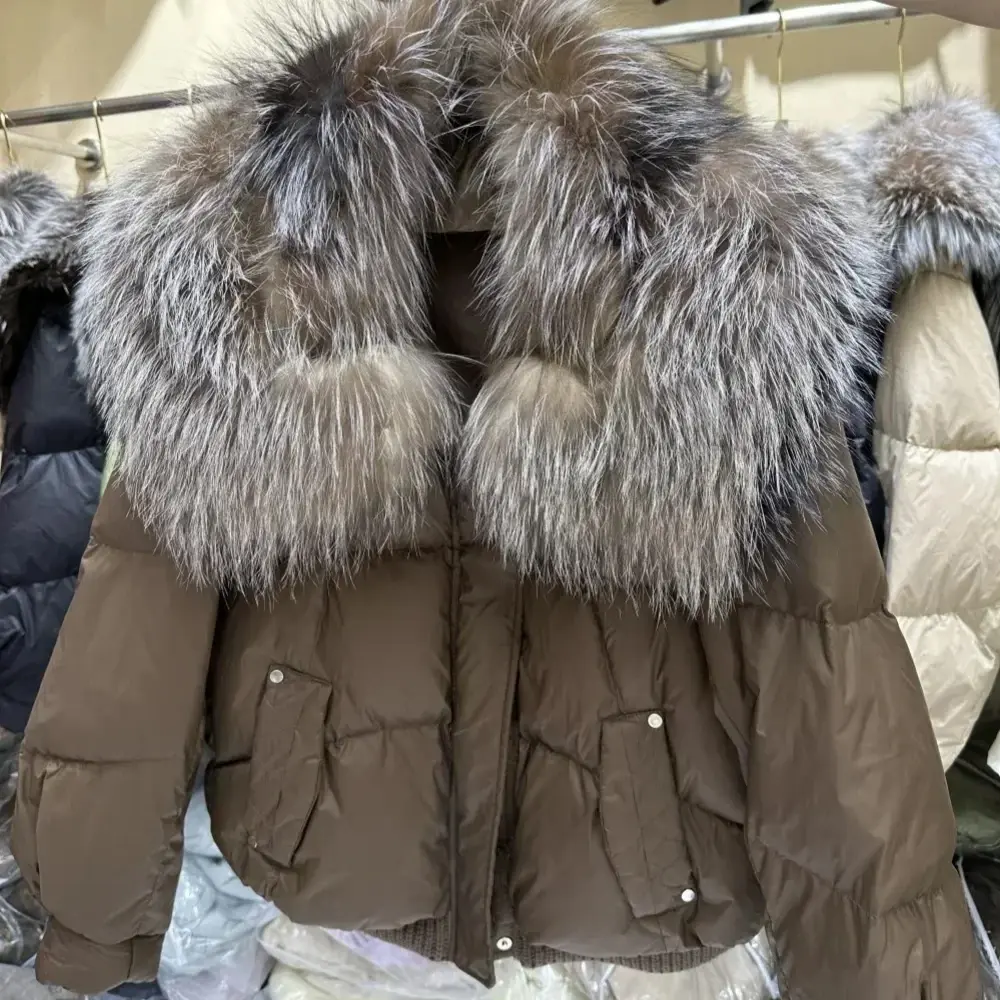 White Duck Down Jacket Women Winter Down Coat Autumn Thick Short Fashion Young New European Fashion Fur Coat Real Fox Fur Collar