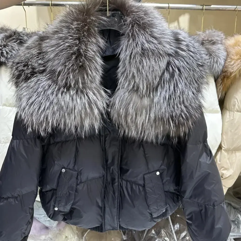 White Duck Down Jacket Women Winter Down Coat Autumn Thick Short Fashion Young New European Fashion Fur Coat Real Fox Fur Collar