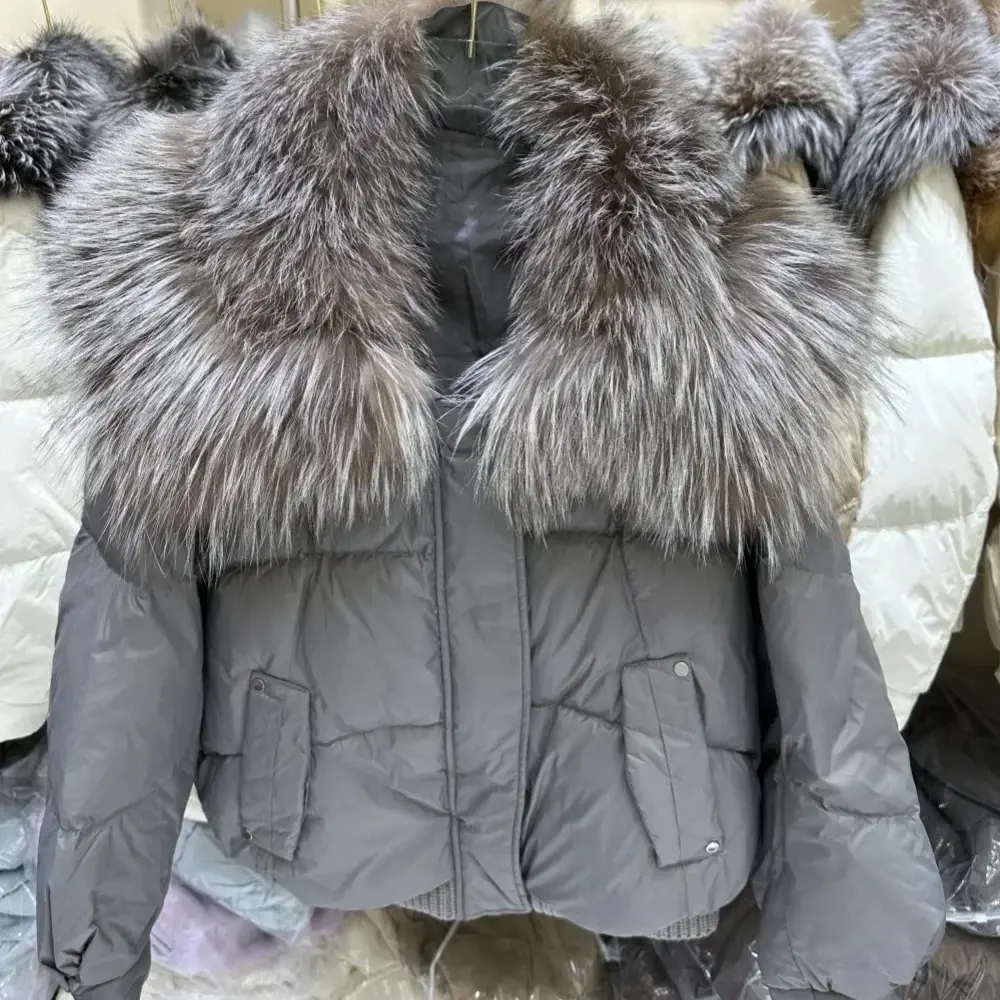 White Duck Down Jacket Women Winter Down Coat Autumn Thick Short Fashion Young New European Fashion Fur Coat Real Fox Fur Collar
