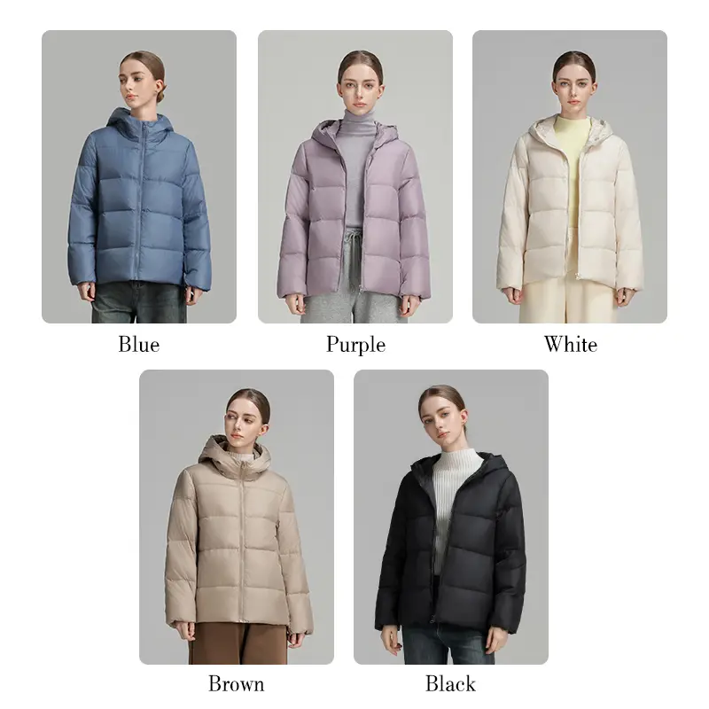 CLARKE QUEEN 2025 Newouterwear Women's Autumn/Winter Down Jacket White Duck Short Thickened Light Weight Puffer Casual Thickened