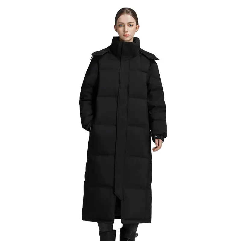 CLARKE QUEEN 2025 Winter Down Jacket 95% White Goose Long Over-the-Knee Thickened Fitted and Warm Coat Padded Casual Thickened