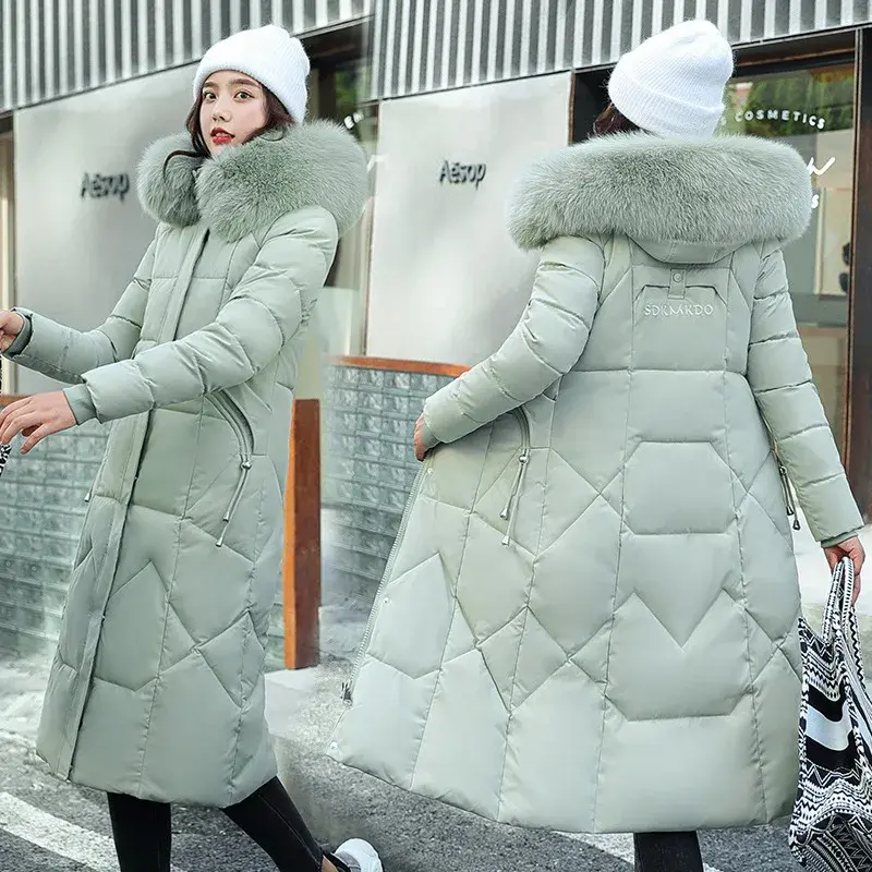 Long Parker Coat Jacket Women Autumn Winter Thick Warm Coats Woven Block Trend Hooded 2025 Comfortable Mom Y2k Coat Parkas
