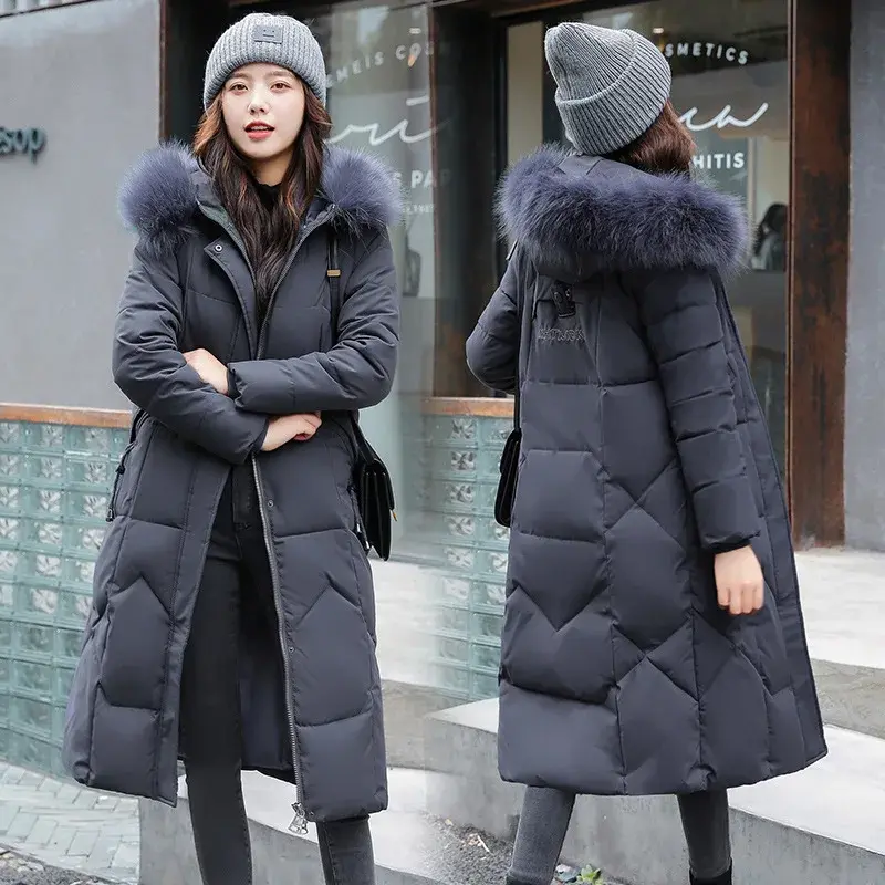 Long Parker Coat Jacket Women Autumn Winter Thick Warm Coats Woven Block Trend Hooded 2025 Comfortable Mom Y2k Coat Parkas
