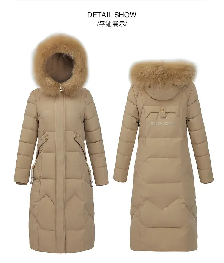Long Parker Coat Jacket Women Autumn Winter Thick Warm Coats Woven Block Trend Hooded 2025 Comfortable Mom Y2k Coat Parkas
