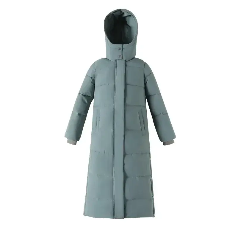 Autumn Winter Long Parker Coat Jacket 2025 Women Thick Warm Coats Woven Block Trend Hooded Jackets Maxi Coat Parkas Coat