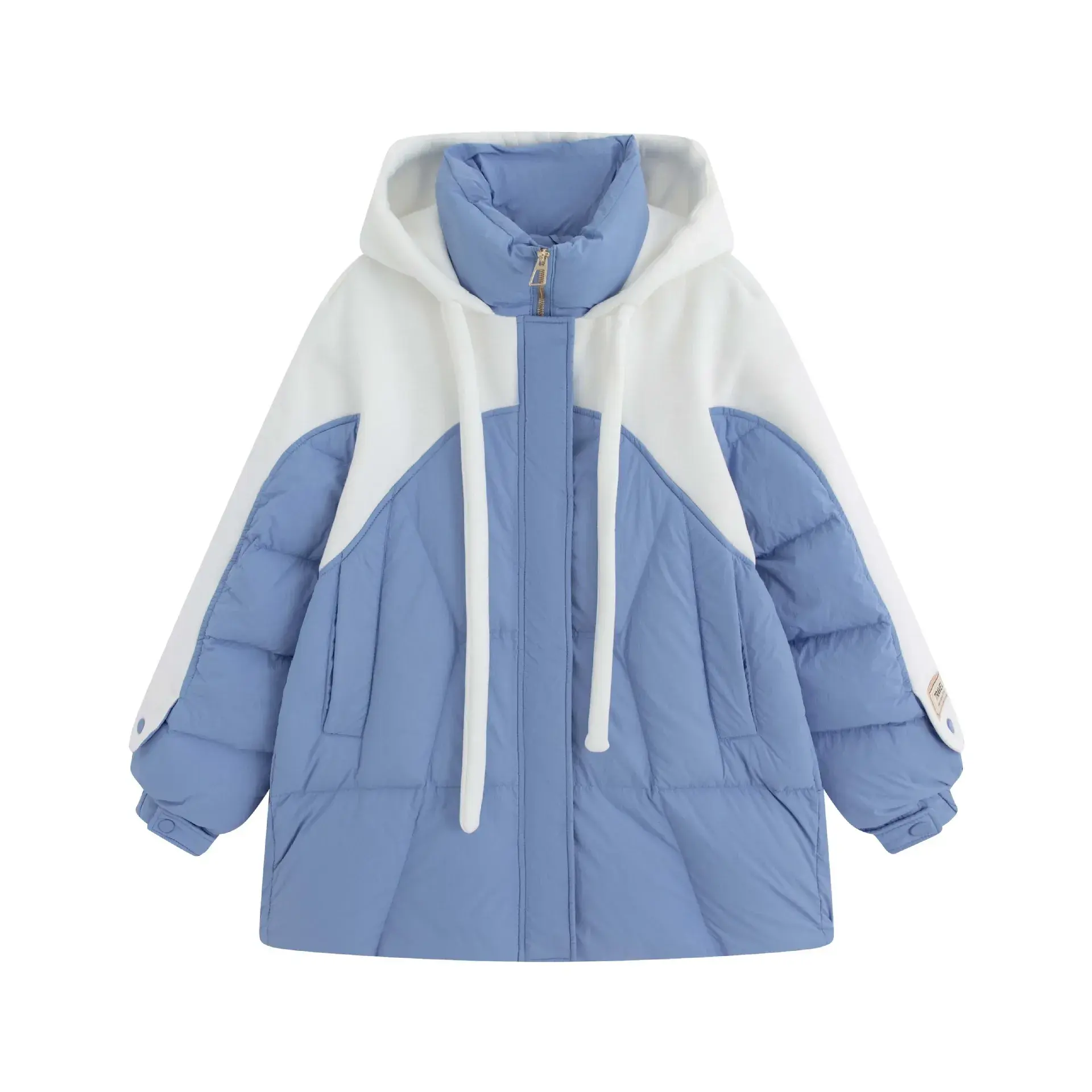 Plus Size Plus Size Down Jacket 2024 New Style Korean Thickened Medium-Length Color Blocking For Winter Thickened Feather Coat
