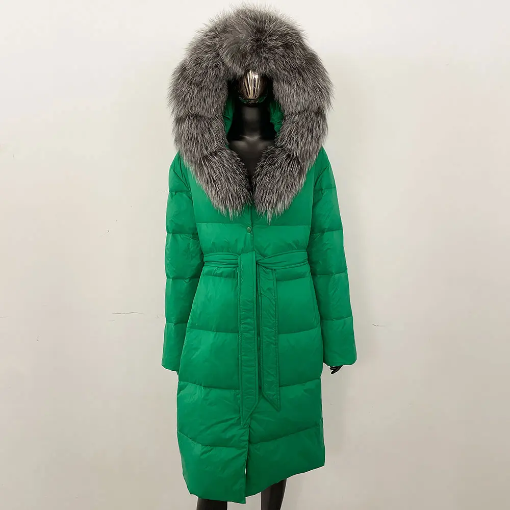 OFTBUY White Duck Down Coat Women Clothing 2025 Winter Natural Raccoon Fur Jacket Long Hooded Real Fox Fur Puffer Jacket Female