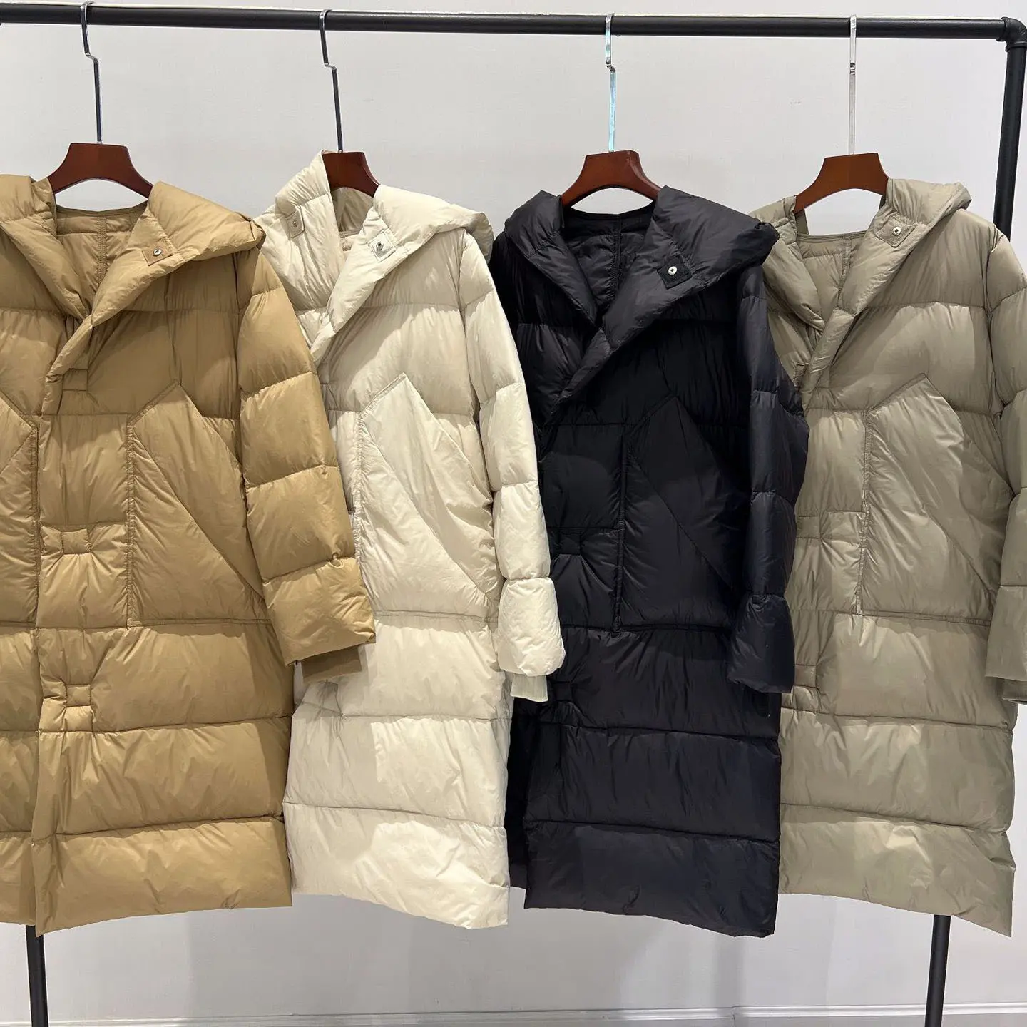 Owen Seak Women Down Jackets Bread Gothic Clothing Trench Winter Dust Windbreaker Black White Long Coats