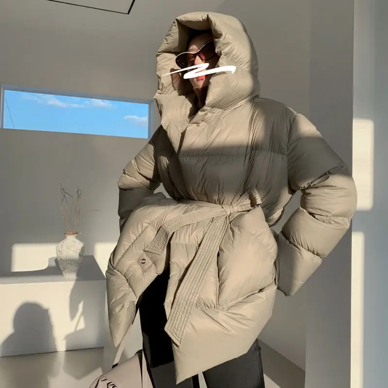 Owen Seak Women Down Jackets Bread Gothic Clothing Trench Winter Dust Windbreaker Black White Long Coats