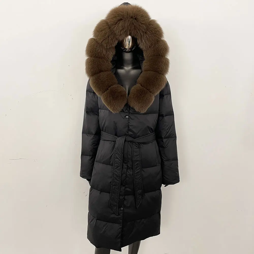 OFTBUY White Duck Down Coat Women Clothing 2025 Winter Natural Raccoon Fur Jacket Long Hooded Real Fox Fur Puffer Jacket Female