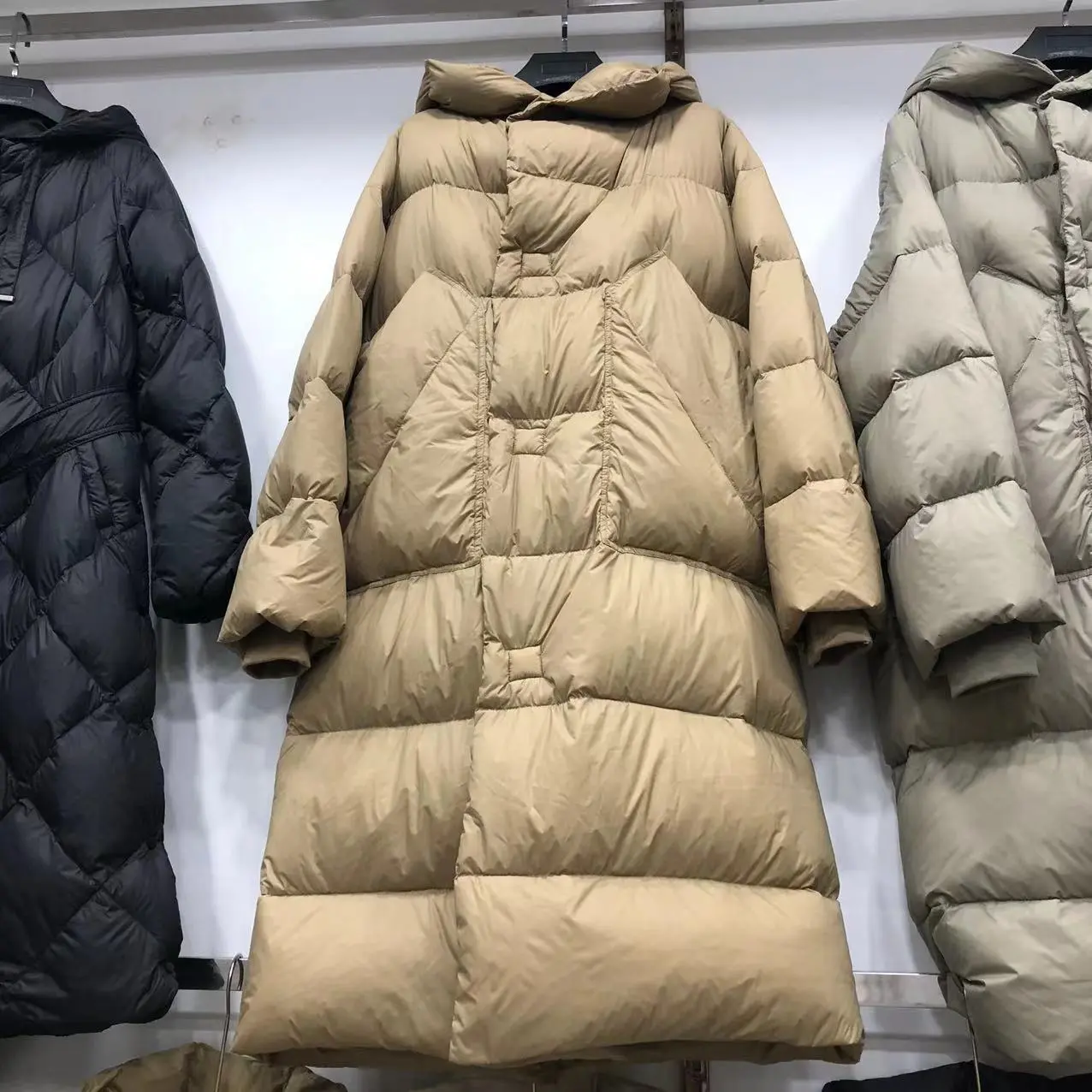 Owen Seak Women Down Jackets Bread Gothic Clothing Trench Winter Dust Windbreaker Black White Long Coats