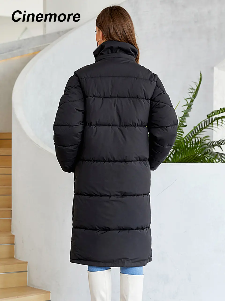 Cinemore Women's Jacket Winter 2023 Warm Long Parkas Hooded Outerwear Female Clothing Fashion Down Jacket Women Coat Unisex