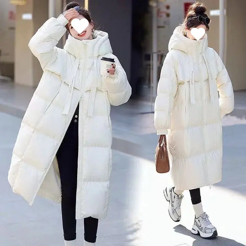 WinterCotton Coat Korean Style Thickened Cotton Padded Loose Fit Long New 2024 Model Hooded Down Padded Jacket Jacket