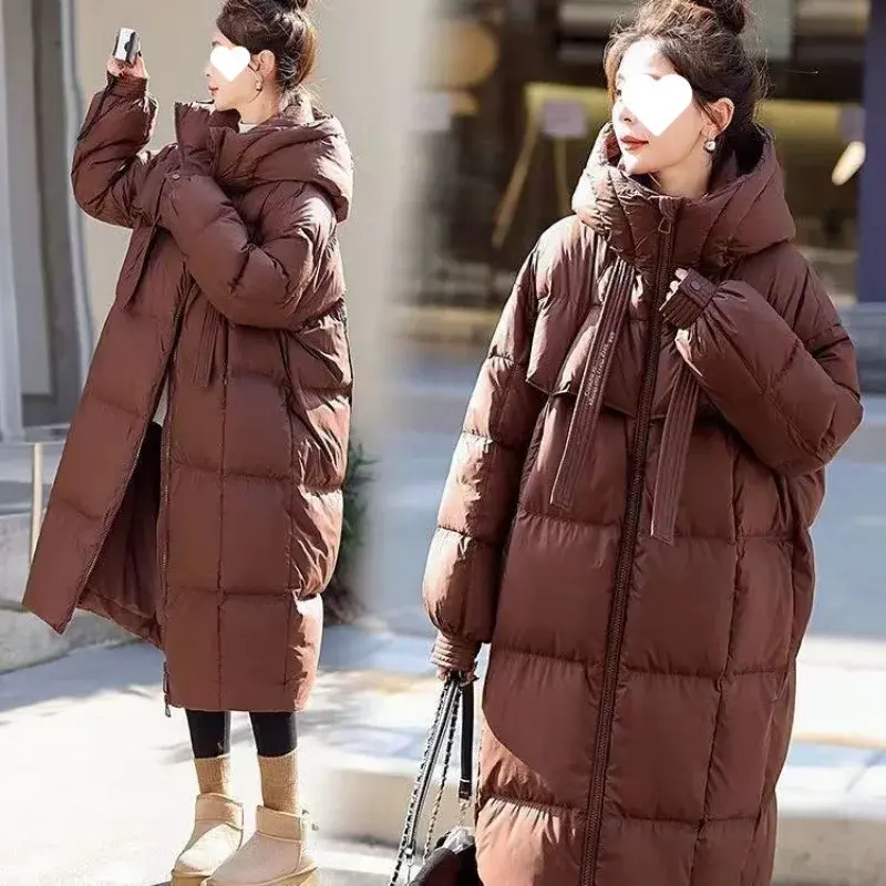 WinterCotton Coat Korean Style Thickened Cotton Padded Loose Fit Long New 2024 Model Hooded Down Padded Jacket Jacket