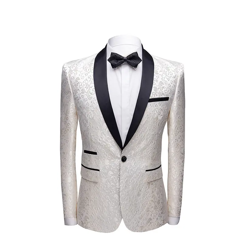 Luxurious Mens Fashion Boutique Formal Business Suit Jacket Male Blazer Groom Wedding Dress Stage Performance Costume Party