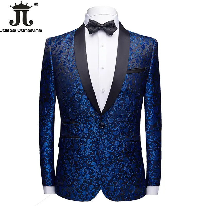 Luxurious Mens Fashion Boutique Formal Business Suit Jacket Male Blazer Groom Wedding Dress Stage Performance Costume Party