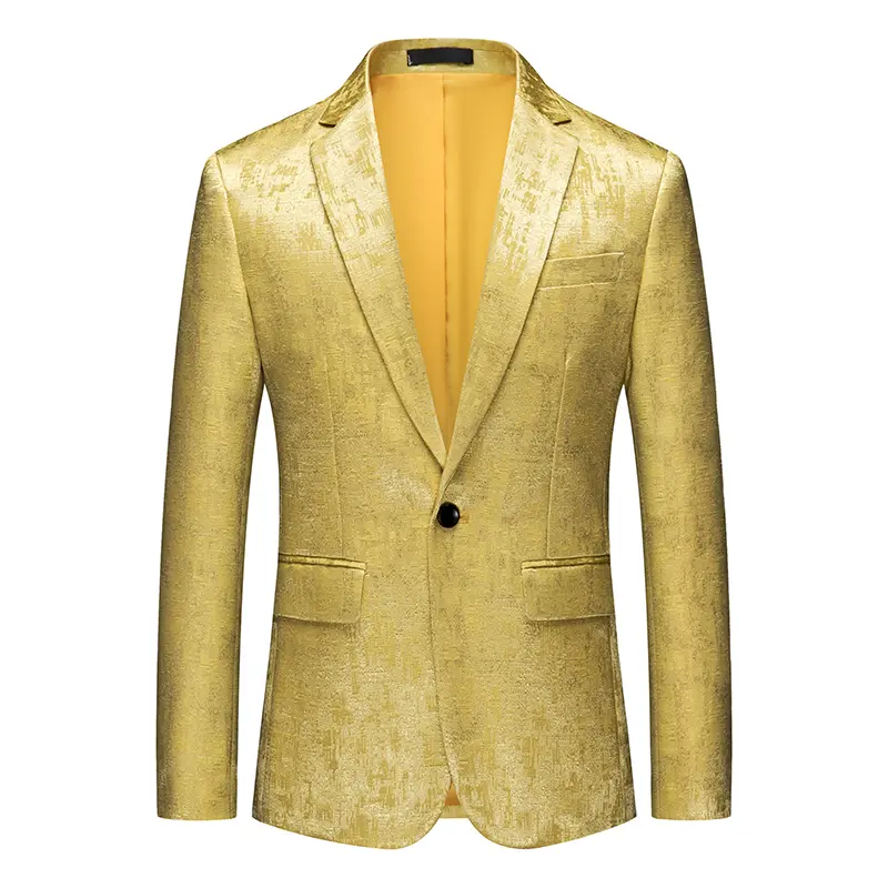 Single Breasted Men's Long Sleeve Printed Suit Jacket, Fashion Trim Men Dress Coat, Wedding Business Blazer Masculino M-5XL 6XL