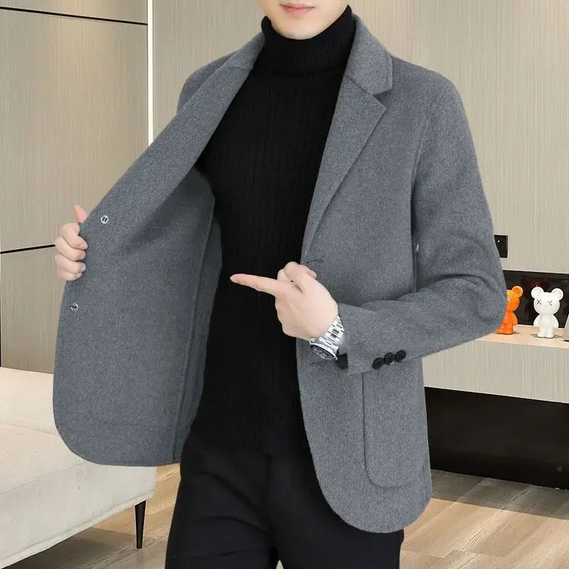 Men's Suit Jackets Thin Single Breasted Coat Slim Fit Male Tweed Blazer New In Original Elegant Classic Vintage Menswear Casual
