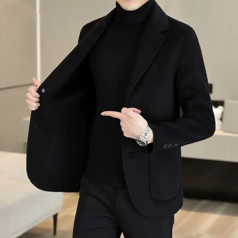 Men's Suit Jackets Thin Single Breasted Coat Slim Fit Male Tweed Blazer New In Original Elegant Classic Vintage Menswear Casual