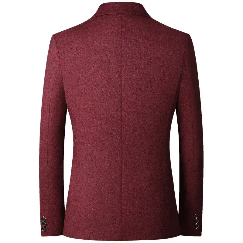 Red Men's V-neck Single-breasted Suit Jacket, Fashion Slim Dress Coats, Blue Gray Yellow Blazers, Male Casual Tops, Asian Size