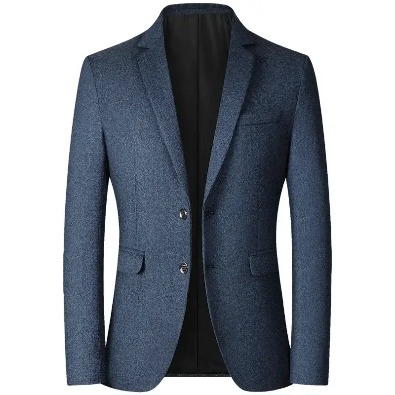 Red Men's V-neck Single-breasted Suit Jacket, Fashion Slim Dress Coats, Blue Gray Yellow Blazers, Male Casual Tops, Asian Size