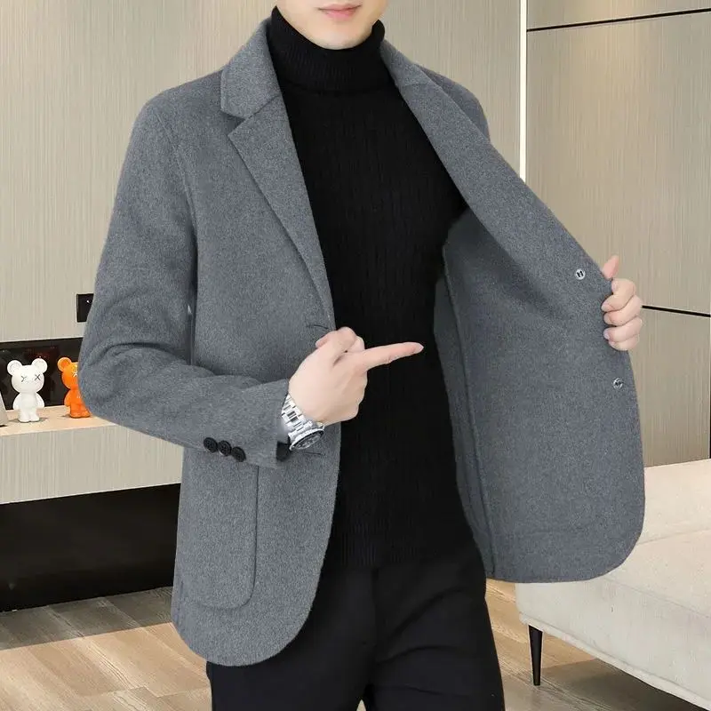 Men's Suit Jackets Thin Single Breasted Coat Slim Fit Male Tweed Blazer New In Original Elegant Classic Vintage Menswear Casual