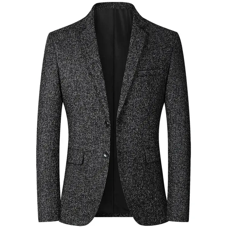 Red Men's V-neck Single-breasted Suit Jacket, Fashion Slim Dress Coats, Blue Gray Yellow Blazers, Male Casual Tops, Asian Size