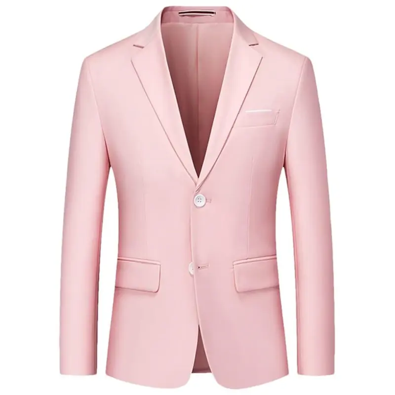 Men's casual business suit jacket | Single-breasted/double-breasted design | Pink slim and fashionable | Versatile casual jacket