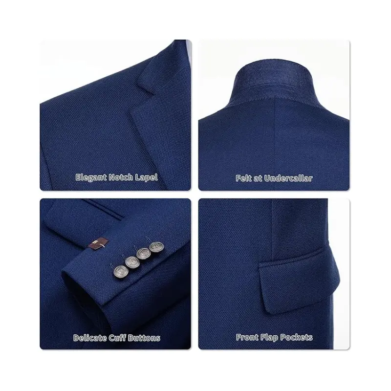 Men's Sport Coat Classic Fit Stretch Blazer 2 Button Suit Jacket