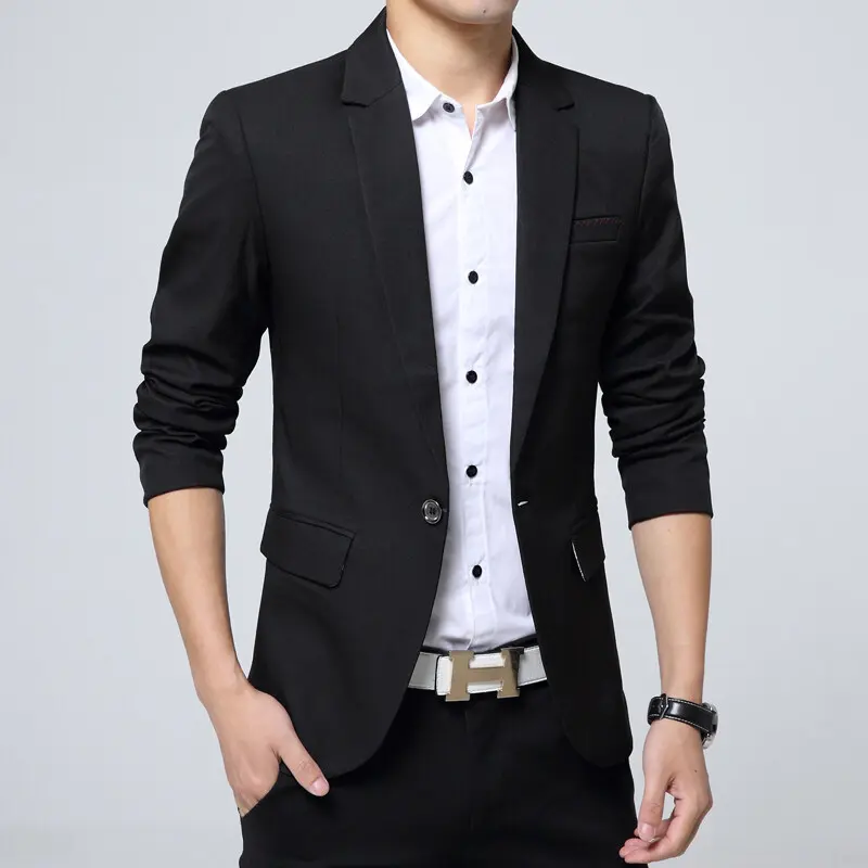 Korean-Style Slim-Fit Men's Suit Top Spring Autumn Large Size Fashionable Business Casual Young Men's Clothing