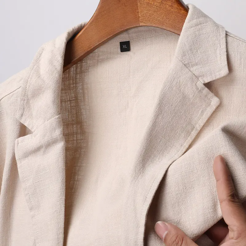 Spring and Summer 2025 New High-quality Men's Linen Suit Simple Men's Coat Fabric Composition 70% Ramie 30% Cotton  Blazer