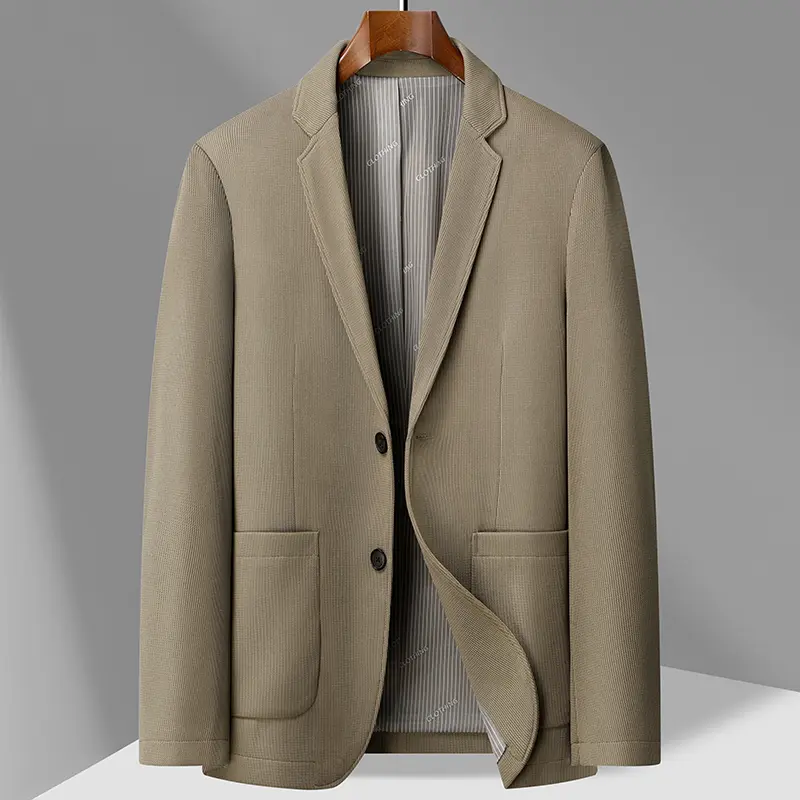 2024 Exquisite Fabric Fashion Handsome Coat Autumn Winter Young White Collar Dad Small Suit for Men Business Casual Slim Suit