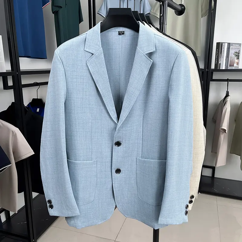Light thin linen blended suit men's spring, summer and autumn fashion casual single-layer casual clothes new sunscreen blazer