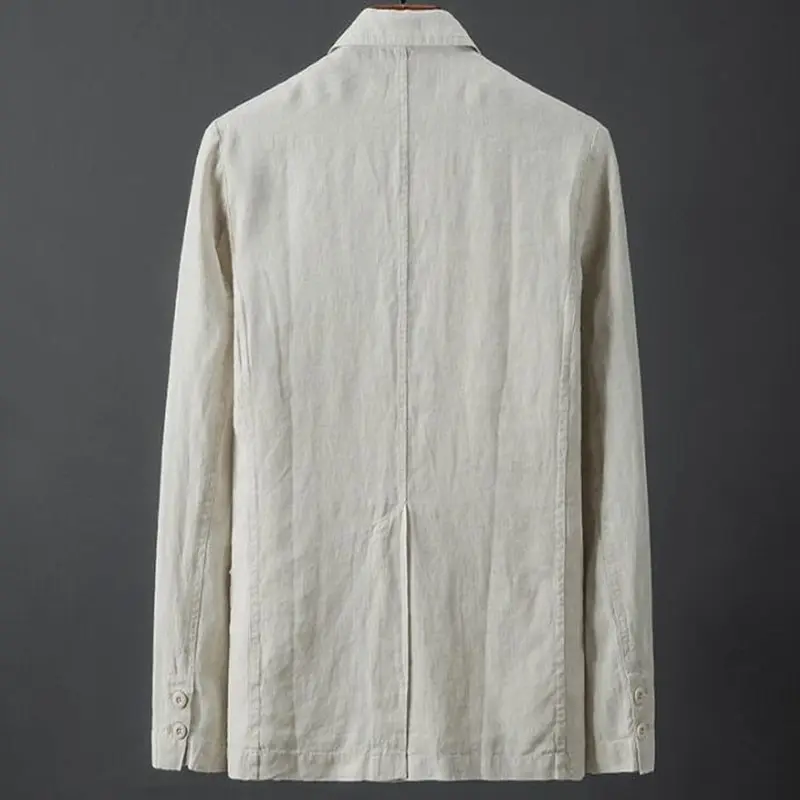 Men's Cotton Linen Blazer Jacket Spring Summer High Quality Solid Slim Casual Business Thin Breathable Suit Coat Male Clothing