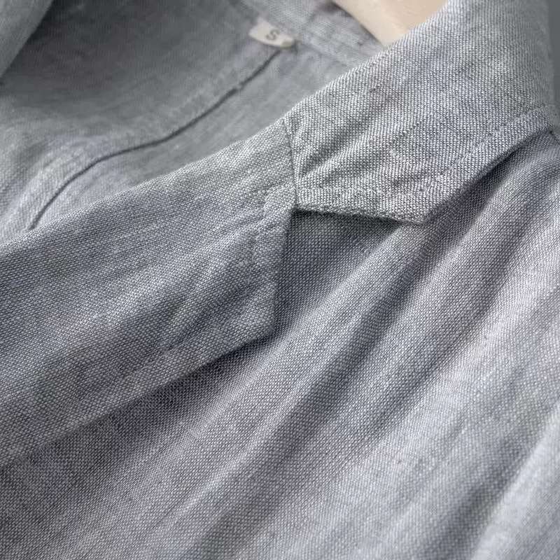 2025 Summer New Men's Linen Casual Suit Coat Solid Color Lightweight Breathable Luxury Cotton Hemp Top 100% Linen Fabric