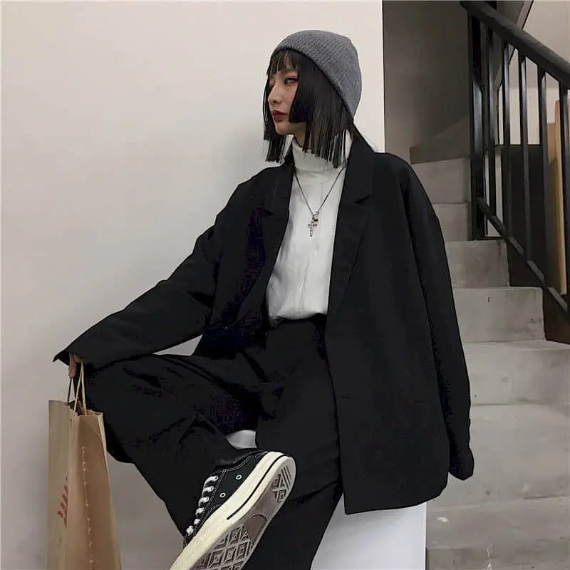 Casual Suit Jacket Male Oversize Korean Trend Summer Thin Handsome Men Small Suit Elegant Dk Uniform High Street Japan Harajuku