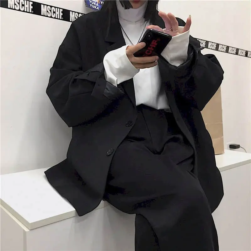 Casual Suit Jacket Male Oversize Korean Trend Summer Thin Handsome Men Small Suit Elegant Dk Uniform High Street Japan Harajuku