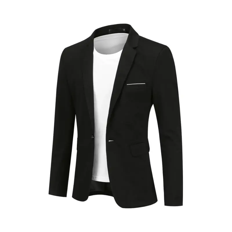 Men's Jacket Cotton Stretch One Button Slim Fit Blazer Sporty Leisure Suit Jacket Lightweight Jacket for Business