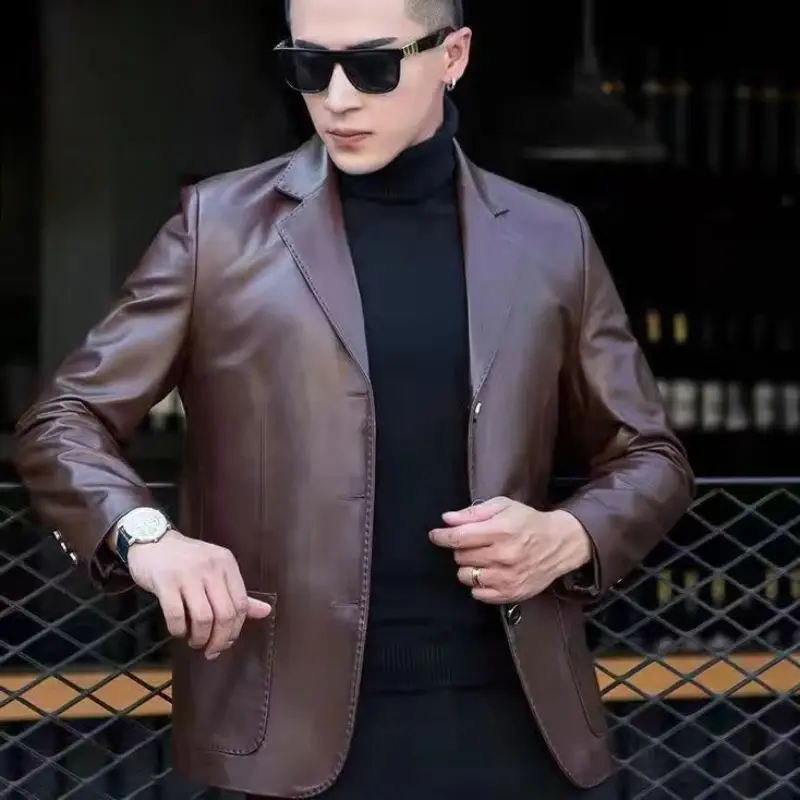 Single Breasted Black Men's Suit Jackets Coat Plus Big Size Male Blazer Oversize Spring Clothes Simple High Quality Elegant 2024