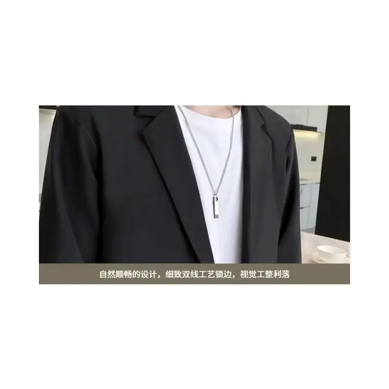 Men's Blazer Jacket, Loose Suit Jacket with One Button, Lightweight, Lapel, Short Sleeve, Suit Jacket, Summer Party