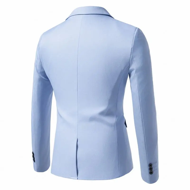 Spring Autumn Men's Single Button Slim Fit Blazers Smart Casual Turn-Down Collar Suit Jacket Men Formal Wedding Blazers Outwear